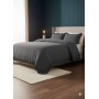 ETEHOMETEX %100 Doğal Pamuk Çift Kişilik Fırfırlı Nevresim Seti 200x220 cm ANTRASİT 8696474232031
